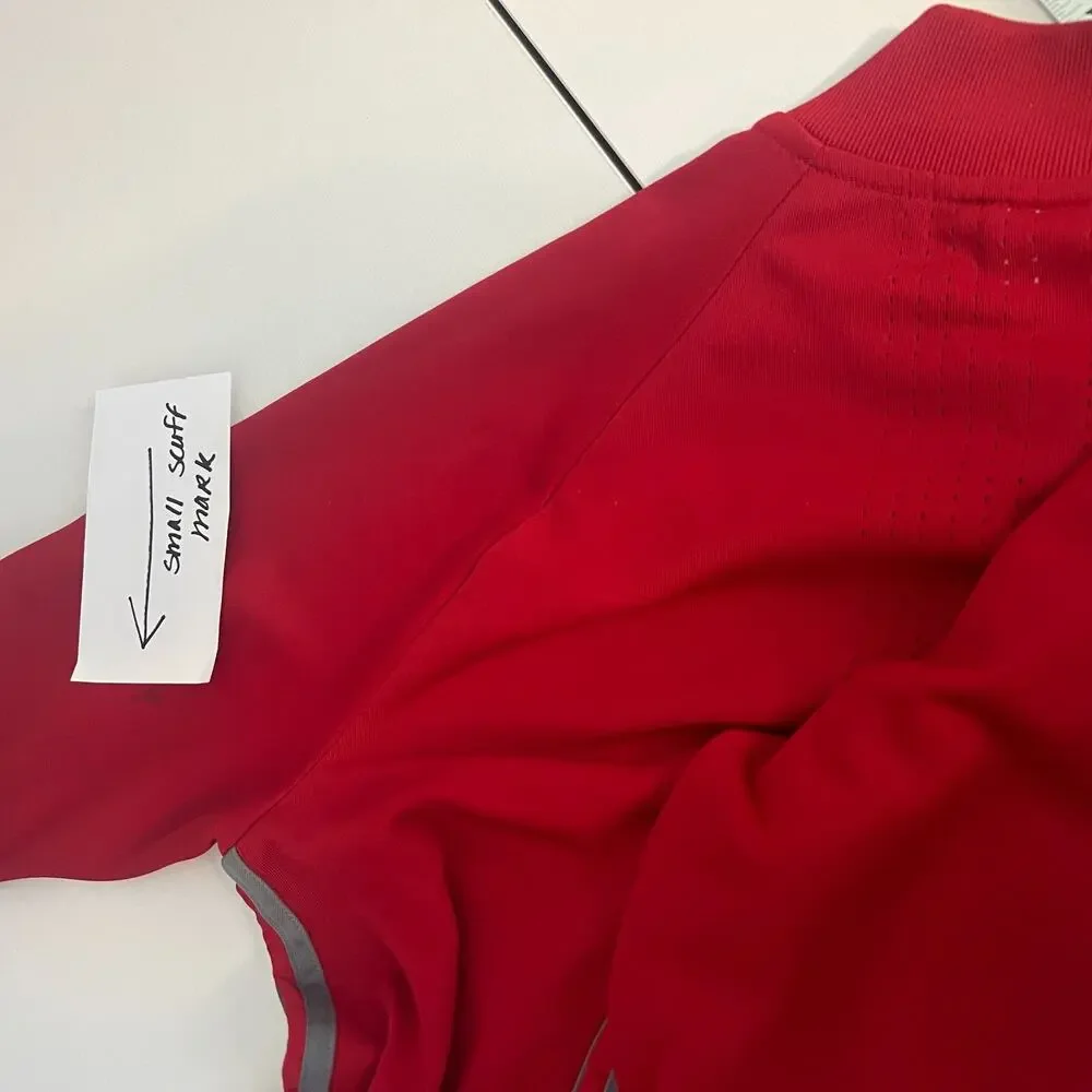 Adidas Climacool Training Jacket Mens UK XL Red Mesh Lined 3 Stripe Activewear
